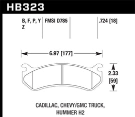 Hawk 2002-2002 Cadillac Escalade HPS 5.0 Front Brake Pads