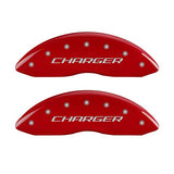 MGP Caliper Covers 12162SCHBRD Red Brake Covers Fits 2011-2020 Dodge Charger (Dual Piston Front Caliper) Engraved with Charger (Block) Front/Rear Covers; Set of 4