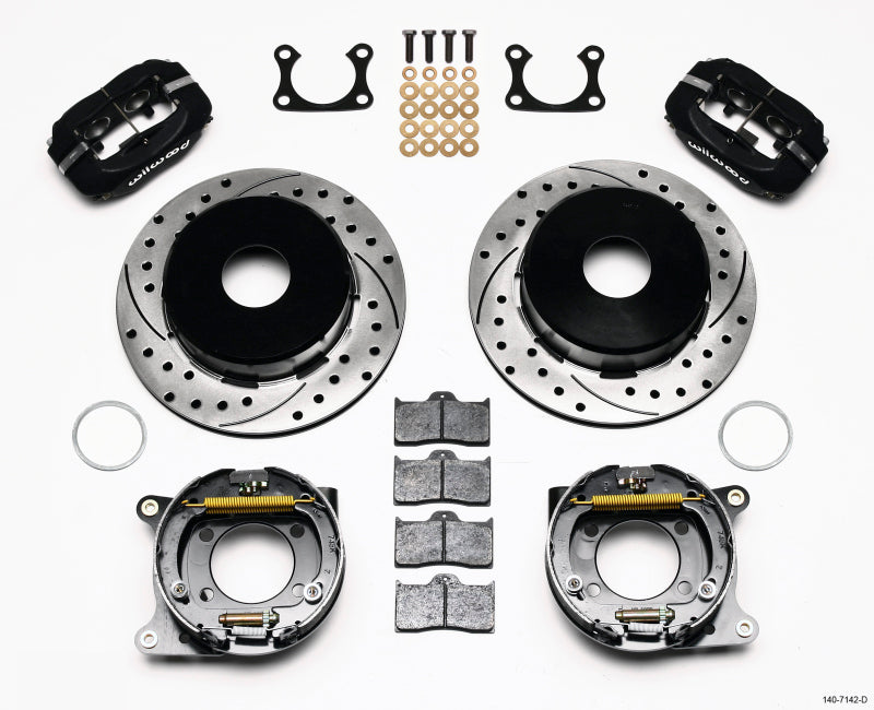 Wilwood Forged Dynalite P/S Park Brake Kit Drilled Big Ford 2.36in Offset Currie Blank