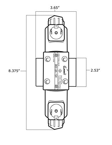 Electric Hydraulic Double Acting Directional Control Valve, 2 Spool, 15 GPM (A Spool, Controls Double Acting Cylinders, 12 Volt)