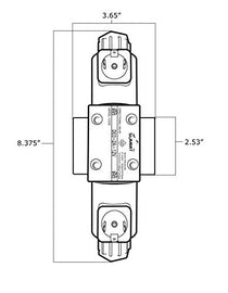 Electric Hydraulic Double Acting Directional Control Valve, 2 Spool, 15 GPM (A Spool, Controls Double Acting Cylinders, 12 Volt)