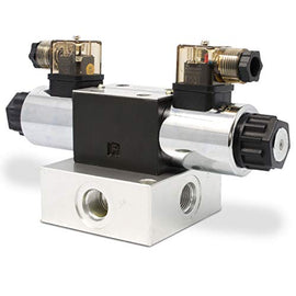 Electric Hydraulic Double Acting Directional Control Valve, 1 Spool, 15 GPM (A Spool, Controls Double Acting Cylinders, 12 Volt)