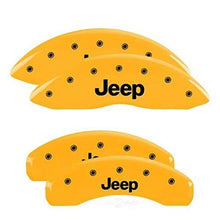 Load image into Gallery viewer, MGP Caliper Covers 42020SJEPYL JEEP Yellow Powder Coat Finish, Black Characters, Set of 4