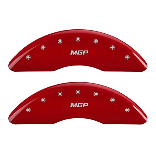 MGP Caliper Covers 25002SMGPRD Red Powder Coat Finish Engraved Front/Rear MGP Caliper Cover, (Set of 4)