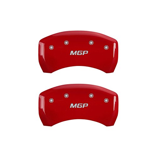MGP Caliper Covers 16077SMGPRD 'MGP' Engraved Caliper Cover with Red Powder Coat Finish and Silver Characters, (Set of 4)