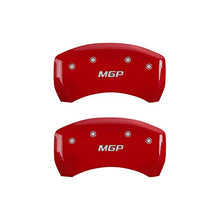 Load image into Gallery viewer, MGP Caliper Covers 16077SMGPRD &#39;MGP&#39; Engraved Caliper Cover with Red Powder Coat Finish and Silver Characters, (Set of 4)
