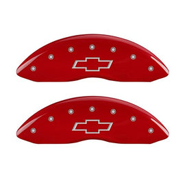 MGP Caliper Covers 14234SBOWRD Red Brake Covers Fits Chevrolet Suburban/Tahoe 2015-2020 Engraved with Bowtie (Front/Rear Covers; Set of 4)