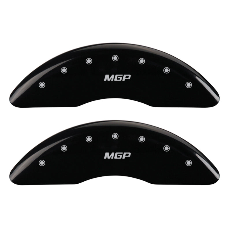 MGP 4 Caliper Covers Engraved Front & Rear MGP Black Finish Silver Char 2016 Cadillac CT6