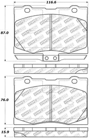 StopTech 05-12 Acura RL Street Select Front Brake Pads