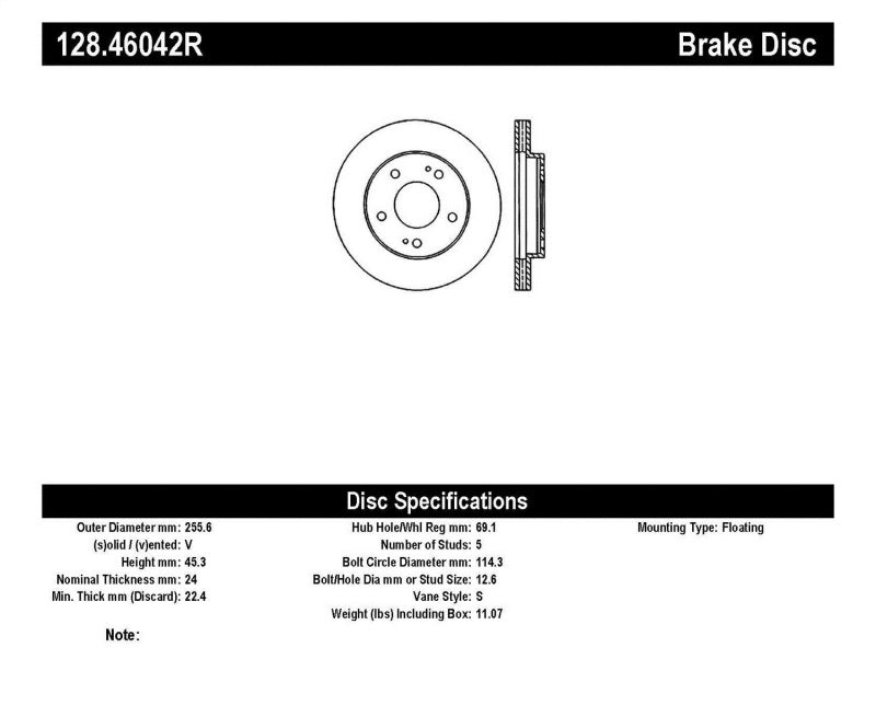 StopTech Drilled Sport Brake Rotor