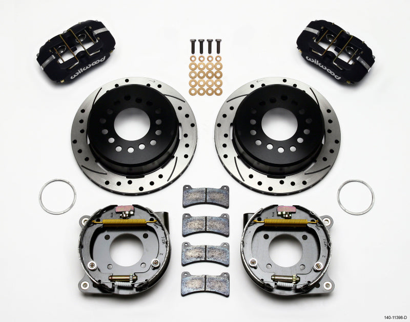 Wilwood Dynapro Low-Profile 11.00in P-Brake Kit Drilled Chevy 12 Bolt 2.75in Off w/ C-Clips