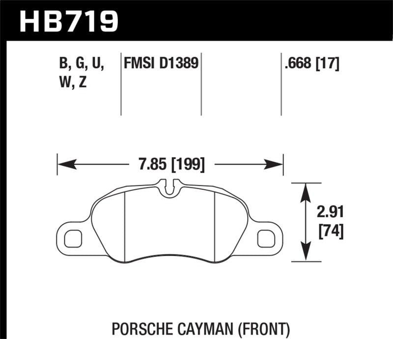 Hawk 2013-2016 Porsche 911 Series Performance Ceramic Front Brake Pads