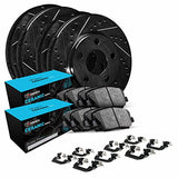 R1 Concepts Front Rear Brakes and Rotors Kit |Front Rear Brake Pads| Brake Rotors and Pads| Ceramic Brake Pads and Rotors |Hardware Kit|fits 2006-2018 Chrysler Aspen; Dodge Durango, Ram 1500; Ram 1500