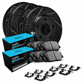 R1 Concepts Front Rear Brakes and Rotors Kit |Front Rear Brake Pads| Brake Rotors and Pads| Ceramic Brake Pads and Rotors |Hardware Kit|fits 2013-2022 INFINITI JX35, QX60; Nissan Murano, Pathfinder