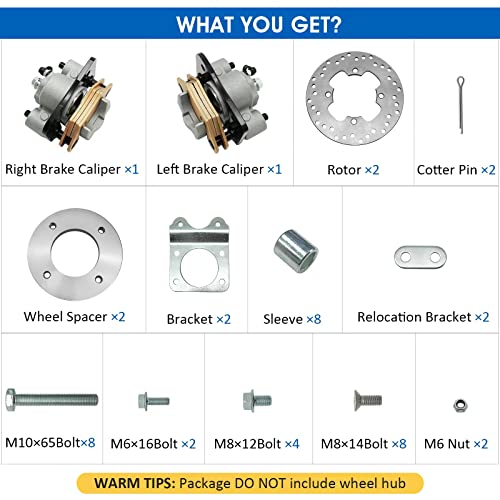 Front Disc Brake Conversion Kit for Honda Fourtrax 300 Rancher 350 Foreman 400 450 Rubicon 500 Rincon 650 TRX 300 350 400 450 500 650（Only fit for 12" and above wheel / Not for OEM aluminum wheel)