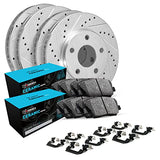 R1 Concepts Front Rear Brakes and Rotors Kit |Front Rear Brake Pads| Brake Rotors and Pads| Ceramic Brake Pads and Rotors |Hardware Kit WGWH2-48032