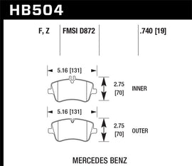 Hawk 02-06 Mercedes C-Class HPS Street Front Brake Pads