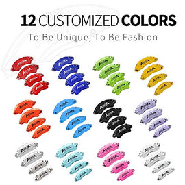 AOOA Red Caliper Covers White Character Fits Tesla Model 3 Long Range Version (set of 4)