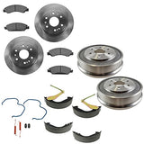 Semi Metallic Brake Pads Shoes Rotor Drum Kit w/Hardware for GM Pickup Truck