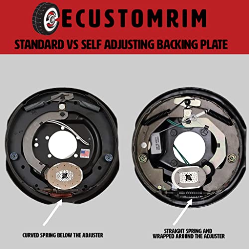 2-Pk Trailer Brake Backing Plates 12 in. (2LH 2RH) w/4 Hub/Drum Kit (6 on 5.5)