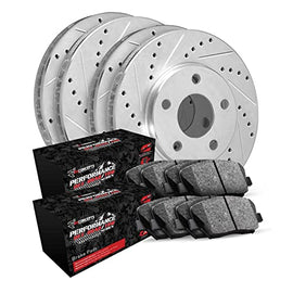 R1 Concepts Front Rear Brakes and Rotors Kit |Front Rear Brake Pads| Brake Rotors and Pads| Performance Off-Road Brake Pads and Rotors|fits 2017-2022 Nissan Titan