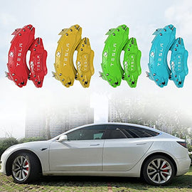 Tesritar 2022 2023 Caliper Covers Compatible with Tesla Model 3, 18 Inch 19 Inch Wheel Hub Size Red Brake Caliper Covers, Model 3 Caliper Covers Set of 4, for 2017-2023 Version (RED, Fit for Model 3)