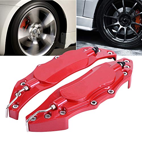 Qiilu 2pcs Caliper Covers Rear Brake Caliper Cover Guard Protector Cover Universal for Wheel Hub 16in-17in Medium