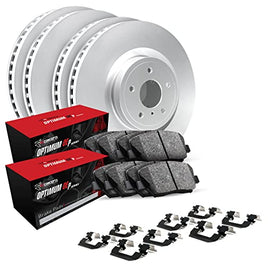R1 Concepts Front Rear Brakes and Rotors Kit |Front Rear Brake Pads| Brake Rotors and Pads| Optimum OEp Brake Pads and Rotors |Hardware Kit|fits 2010-2016 Porsche Panamera