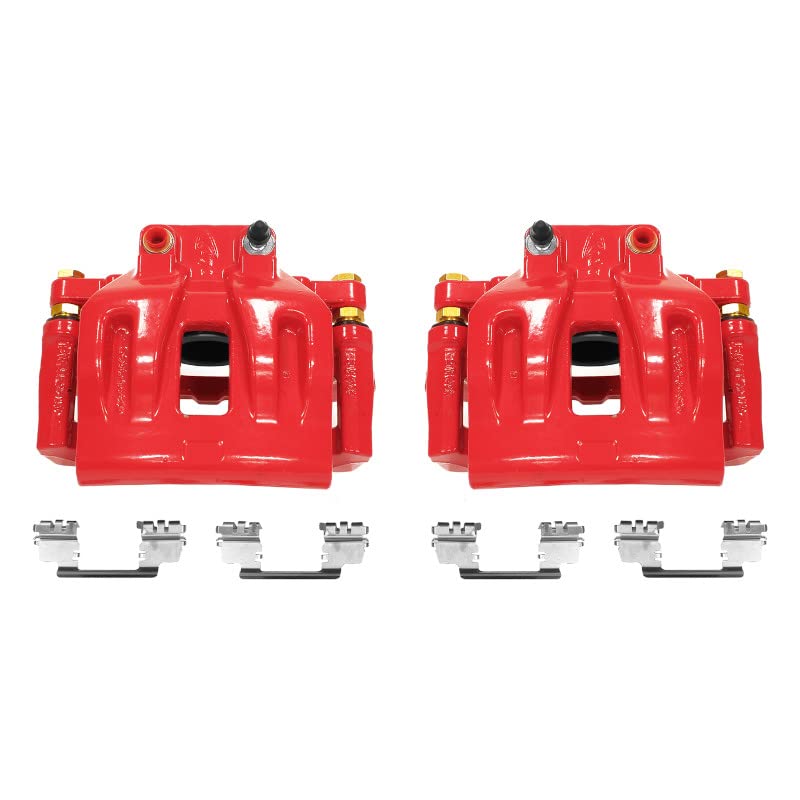 Power Stop Front S4968A Pair of High-Temp Red Powder Coated Calipers
