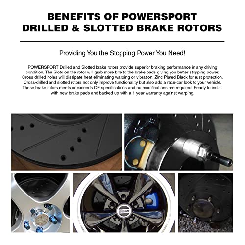 PowerSport Front Rear Brakes and Rotors Kit |Front Rear Brake Pads| Brake Rotors and Pads| Ceramic Brake Pads and Rotors |fits 2012-2018 Audi A6, A6 Quattro, A7, A8 Quattro