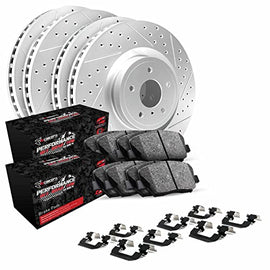 R1 Concepts Front Rear Brakes and Rotors Kit |Front Rear Brake Pads| Brake Rotors and Pads| Performance Off-Road Brake Pads and Rotors | Hardware Kit|fits 2012-2020 Ford F-150