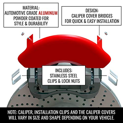 MGP Caliper Covers 13008SCV6RD Red Brake Covers fits 2005-2013 Chevrolet Corvette (C6) Engraved with Front and Rear: C6/Corvette, Set of 4