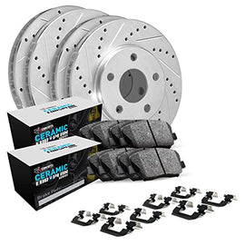 R1 Concepts Front Rear Brakes and Rotors Kit |Front Rear Brake pads| Brake Rotors and Pads| Euro Performance Sport Brake Pads and Rotors| Hardware Kit WBTH2-31014