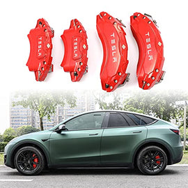 Weishine - Caliper Covers for Tesla Model Y 2017, 2018, 2019, 2020,2021 and 2023 new upgrade designed specifically for Modely 19/20 inch car callipers (Red)