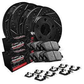 R1 Concepts Front Rear Brakes and Rotors Kit |Front Rear Brake Pads| Brake Rotors and Pads| Performance Off-Road Brake Pads and Rotors | Hardware Kit|fits 2010-2022 Lexus GX460; Toyota 4Runner