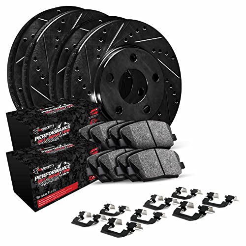 R1 Concepts Front Rear Brakes and Rotors Kit |Front Rear Brake Pads| Brake Rotors and Pads| Performance Off-Road Brake Pads and Rotors | Hardware Kit WHVH2-76006