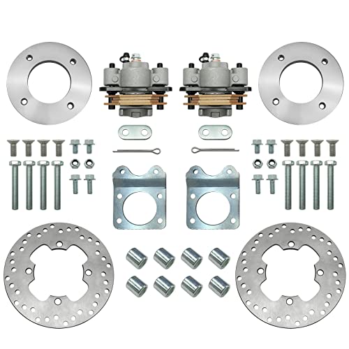 Front Disc Brake Conversion Kit for Honda Fourtrax 300 Rancher 350 Foreman 400 450 Rubicon 500 Rincon 650 TRX 300 350 400 450 500 650（Only fit for 12" and above wheel / Not for OEM aluminum wheel)