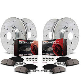 Power Stop K8760 Z23 Front and Rear Brake Kit-Drilled/Slotted Brake Rotors & Carbon Ceramic Brake Pads