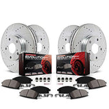 Power Stop K8760 Z23 Front and Rear Brake Kit-Drilled/Slotted Brake Rotors & Carbon Ceramic Brake Pads