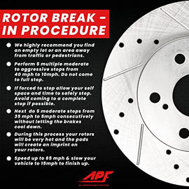 APF All Performance Friction - Full Brake Kit Compatible For Honda Odyssey 2005-2010 Zinc Drilled and Slotted Rotors with Carbon Fiber Pads
