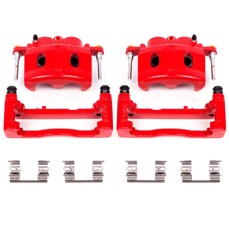 Power Stop Front S4918A Pair of High-Temp Red Powder Coated Calipers