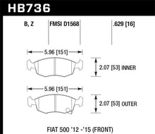 Load image into Gallery viewer, Hawk 12-16 Fiat 500 Performance Ceramic Street Front Brake Pads