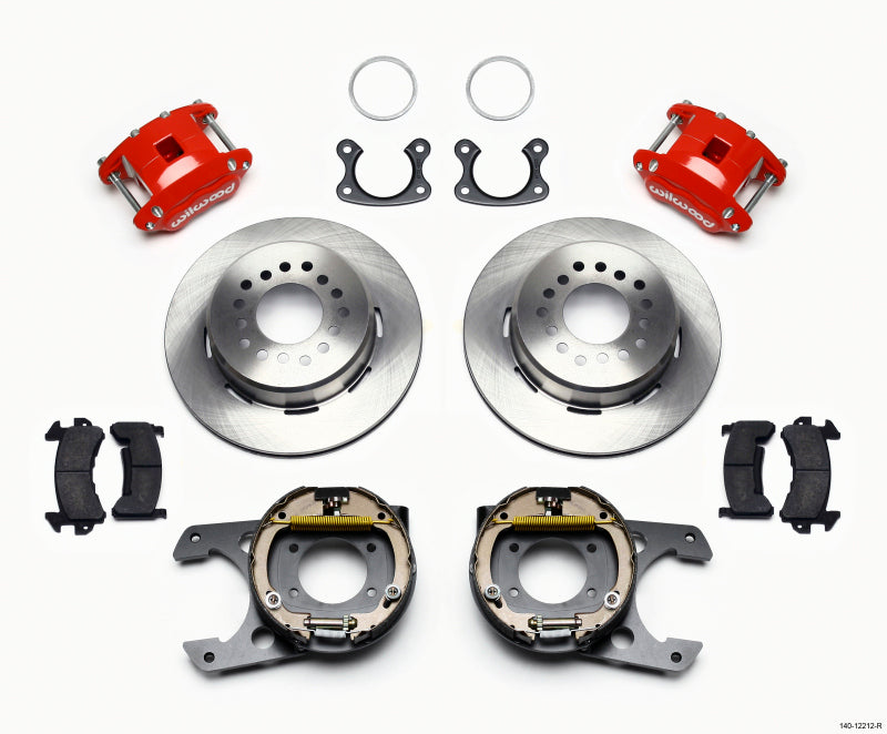Wilwood D154 P/S Park Brake Kit Red Small Ford 2.50in Offset