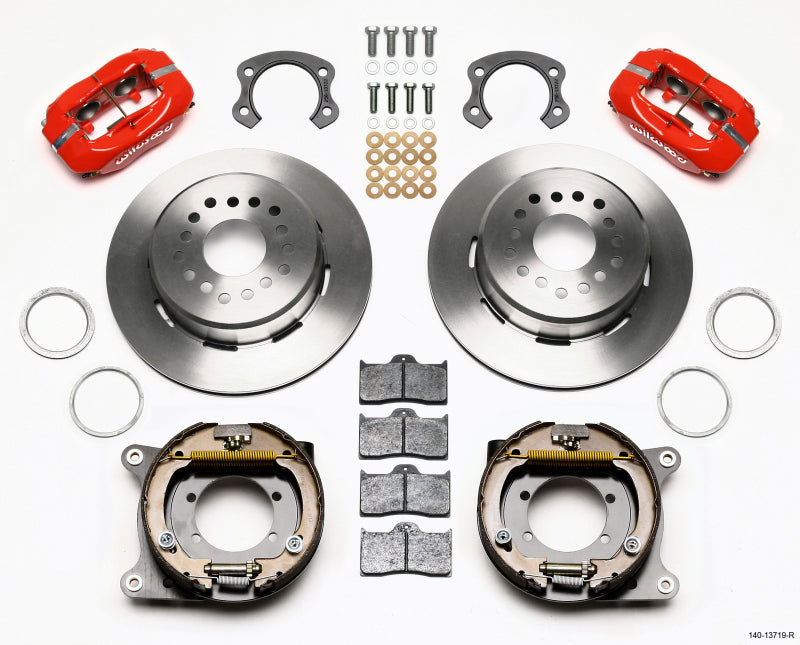 Wilwood Forged Dynalite P/S Park Brake Kit Red Ford 8.8 Special w/2.50in Offset-5 Lug