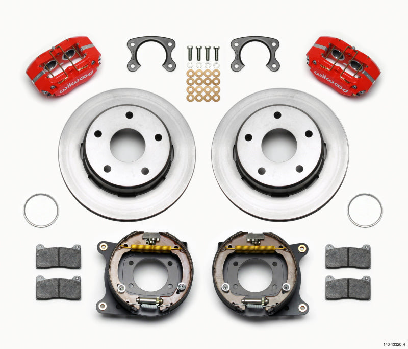 Wilwood Dynapro Lug Mount P/S Park Brake Kit Red Small Ford 2.36in Off Bronco 5 x 5.50