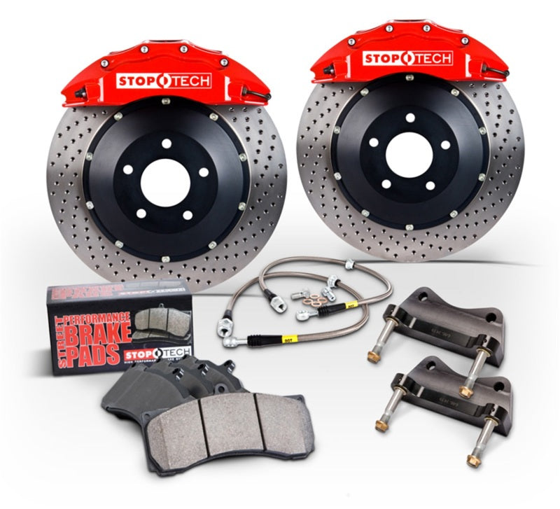 StopTech 15-19 Audi A3 Red Calipers Slotted Rotors Front Big Brake Kit