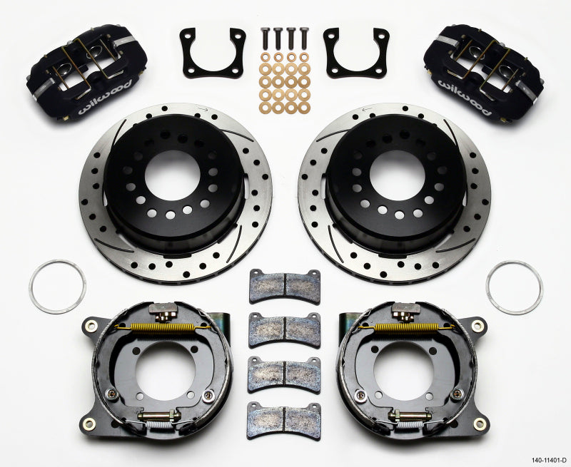 Wilwood Dynapro Low-Profile 11.00in P-Brake Kit Drilled Chevy 12 Bolt Spcl 2.81in Offset