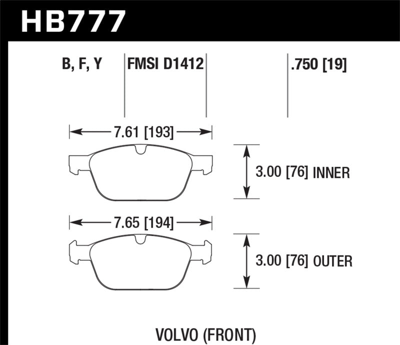Hawk 03-14 Volvo XC90 (w/ 328mm Rotors) / 10-15 Volvo XC60 LTS Street Front Brake Pads