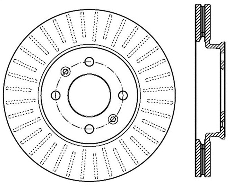 StopTech Sport Cross Drilled Brake Rotor - Rear Right