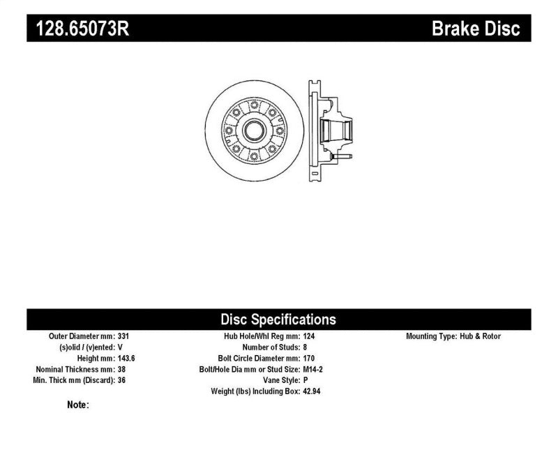 StopTech Drilled Sport Brake Rotor